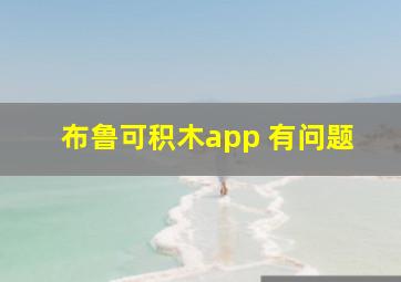 布鲁可积木app 有问题